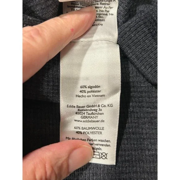 Eddie Bauer Crew Neck Pullover Waffle Knit Sweater‎ Dark Gray Cotton Mens S - Picture 8 of 8